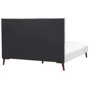 Velvet EU King Size Bed Off-White BAYONNE