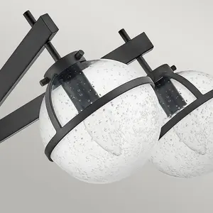 Luminosa Hollis 5 Light Multi Arm Semi Flush Ceiling Lamp, Black IP44