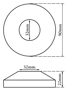 Tycner 32mm Gold Finished Steel Hole Collar Rose Sink Basin Drain Waste Trap Cover