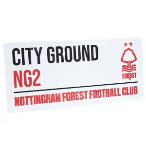 Nottingham Forest FC City Ground Street Sign White/Red/Black (One Size)