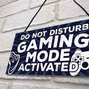 Red Ocean Novelty Gaming Do Not Disturb Bedroom Door Sign Birthday Christmas Gamer Gift For Brother Son Dad Him