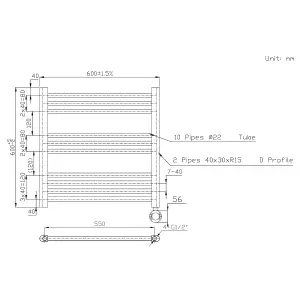 Right Radiators Prefilled Thermostatic Electric Heated Towel Rail Straight Bathroom Ladder Warmer - Chrome 600x600 mm