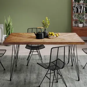 Hume Rectangular Dining Table Natural / H79 x L160 x W80cm