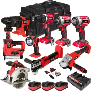 Excel 18V 9 Piece Power Tool Kit with 3 x 5.0Ah Battery & Charger EXL8997