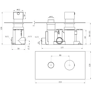 Cairns Chrome Round Touch Control Concealed Thermostatic Shower Valve - Single Outlet