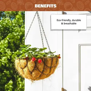 COCO & COIR Hanging Basket Liner  45cm  18 inches  3 pack  Coco Fibre Replacement Liners for Wall Baskets