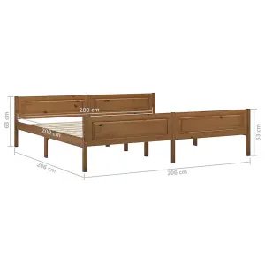 Berkfield Bed Frame Solid Pinewood Honey Brown 200x200 cm