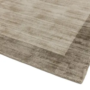 Beige Handmade , Luxurious , Modern , Plain Viscose Rug for Living Room, Bedroom - 160cm X 230cm