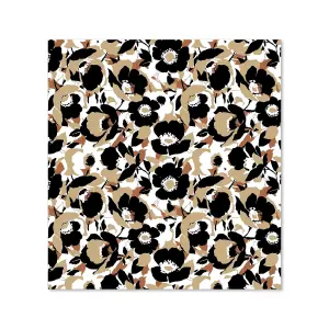 Modern Flower Pattern Premium Glass Kitchen Splashback W600mm x H750mm