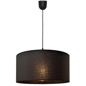 Luminosa Alba Cylindrical Pendant Ceiling Light Black 40cm