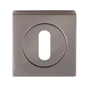 Square Lock Profile Escutcheon 51 x 51mm Concealed Fix Black Nickel