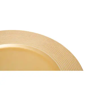 Maison by Premier Dia Gold Charger Plate With Ribbed Rim