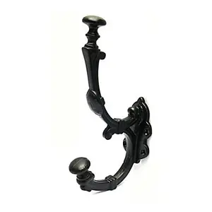 Black Wrought iron effect Coat & hat Hook