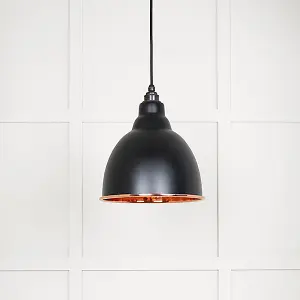 Hammered Copper Brindley Pendant in Elan Black