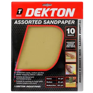 10 Sheets Assorted Grit Sandpaper Fine Medium Coarse Sand Paper Paint 40 60 120