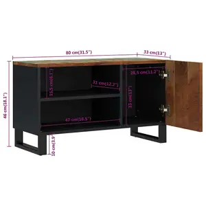 Berkfield TV Cabinet 80x33x46 cm Solid Wood Reclaimed&Engineered Wood