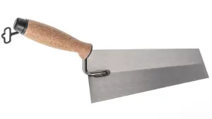 Toolty Bucket Trowel with Cork Handle 200mm Grinded Carbon Steel for Brickwork and Plastering Rendering Masonry DIY