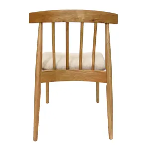 Goran Dining Chair Oak Frame Beige Seat (Pair in a Box)