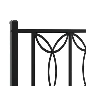 Berkfield Metal Bed Frame without Mattress with Footboard Black 140x200cm