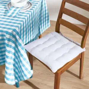 Homescapes Blue Block Check Cotton Gingham Tablecloth 137 x 137 cm