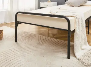 Eva Black Metal Bed Frame with Curved Headboard Single