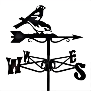 Mini Chaffinches Weathervane - Quality wind vane - Steel - L38 x W38 x H46 cm - Black