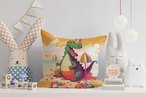 Frog On A Beach Holiday Cushions 45cm x 45cm