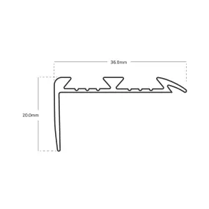 V2 Stair Nosing Trim 3ft / 0.9metres Black Anti-Slip Edging Strip Tile / Laminate / Wood To Vinyl Or Carpet