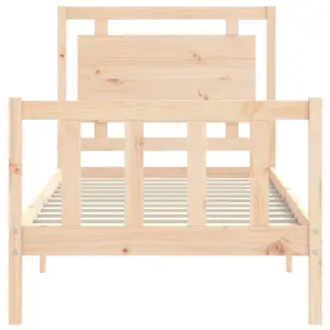 Berkfield Bed Frame with Headboard 90x200 cm Solid Wood