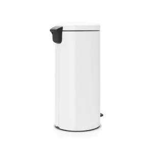 Brabantia NewIcon Standard White Metal Pedal Bin - 30L Freestanding