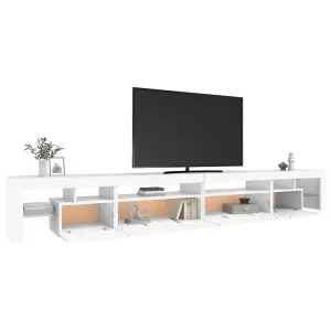 Berkfield TV Cabinet with LED Lights White 290x36.5x40 cm