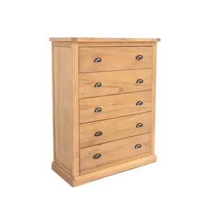 Lucca 5 Drawer Chest of Drawers Brass Cup Handle