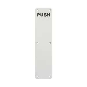 2x Push Engraved Door Finger Plate 350 x 75mm Satin Anodised Aluminium