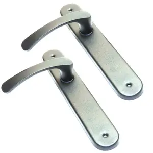 Modern Silver Interior Door Handle Set with Sleek Lever Design and Backplate, Ideal for Bedroom and Bathroom Doors, Durable