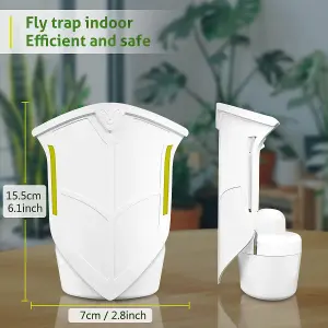 Insect Fly Trap Light, New USB Rechargeable Insect Light Trap for Fruit Fly Gnat Flea Catcher Killer Trap (1 Device + 4 Refills)