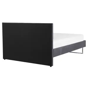 Velvet EU King Size Bed Grey BELLOU