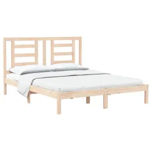 Berkfield Bed Frame Solid Wood Pine 150x200 cm 5FT King Size