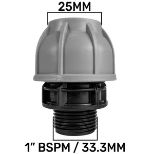 MDPE compression water pipe fittings/connectors,straight joiners (25mm-1" bsp male)