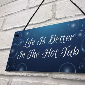 Quirky Hot Tub Sign Hanging Garden Summerhouse Shed Sign Hot Tub Accessories