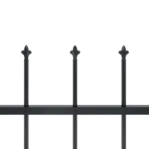 Teanna 170cm H x 170cm W Black Metal Border Fence