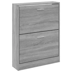 Berkfield Shoe Cabinet Grey Sonoma 59x17x81 cm Engineered Wood