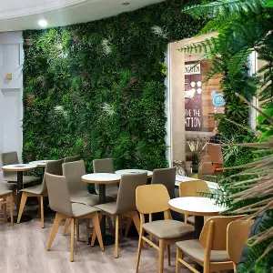 True Products Premium Artificial Green Plant Living Wall Panel 1m x 1m - Spring