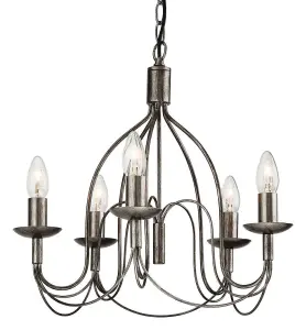 Luminosa Regency 5 Light Chandelier Antique Silver, E14