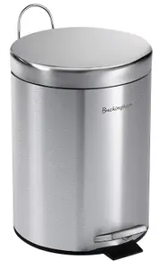 Buckingham Pedal Bin Waste Trash Bin for Bathroom Kitchen Office, Stainless Steel Soft Closing, Brushed Finish (3 Litre)