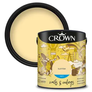 Crown Walls & Ceilings Matt Emulsion Paint Sunrise - 2.5L