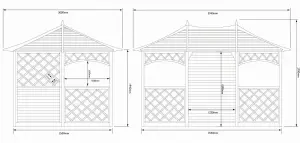 Rowlinson Sandringham Natural Octagonal Gazebo, (W)3.94m (D)3m - Assembly service included