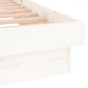 Berkfield LED Bed Frame without Mattress White 100x200 cm Solid Wood