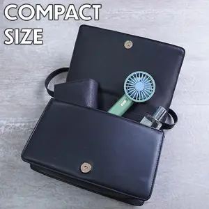 Mini USB Rechargeable Handheld Fan with 2 Speeds & Strap - Compact & Portable Pocket Bag Sized Personal Cooling Fan - Green