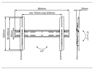 AVF Outdoor Universal Tilt Flat to Wall Mount for TVs 40 - 75"