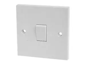 Dencon 1-Gang 2-Way Light Switch 10A - Durable White Plastic for Modern Homes